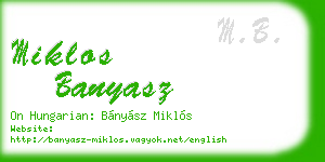miklos banyasz business card
